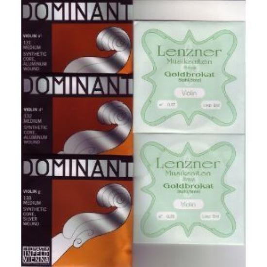 Комплект струн для скрипки Cecilia Musica Select Gold bra cut loop end Доминирующая алюминиевая обмотка Доминирующая серебряная обмотка Доминирующая серебряная петля 4/4 (ЕАДГ