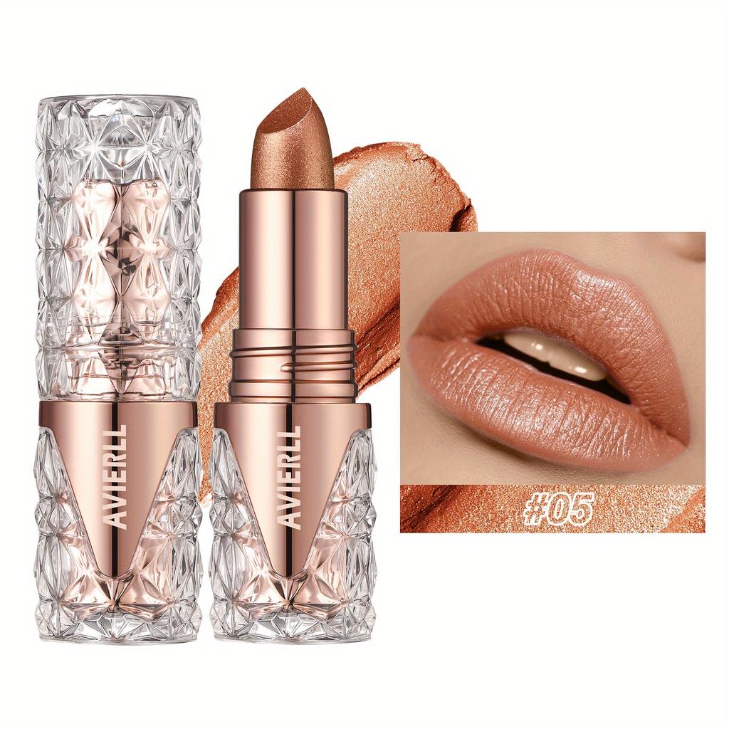 Shimmering Lipstick Long-Lasting Waterproof Lipstick Smooth Texture Full Coverage Glitter Lipstick Available In Black Golden Red Pink Lip Makeup