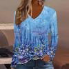 European and American Fashion 2025 Women's Elegant V-neck Long Sleeve T-shirt