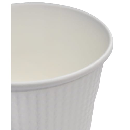 Insulated Embossed Paper Cups, White Stripe, 260ml, Pack of 50, SMP-260E AMZ260EMJ
