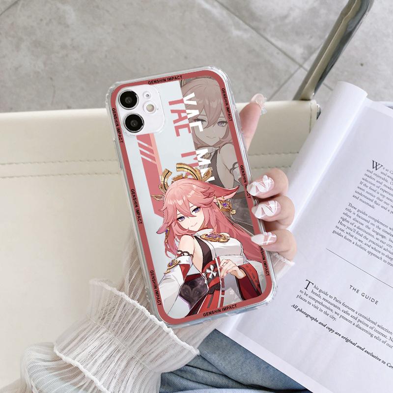 Прозрачный чехол для телефона с изображением аниме Genshin Impact для iPhone 13 12 Mini 14 11 Pro 7 8 X XR XS Max 5 6 6S Plus SE 2022 2020, матовый мягкий чехол