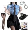 Раннее утро Полицейский Сексуальная Полицейская Роскошный Полный Включает Полицейский и Хэллоуин Тату S775 Косплей, Костюм, Набор, Наручники, Шляпа, Колготки,
