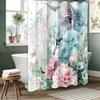 Кошка и Цветочная Занавеска для Ванной Комнаты Буквы для Ванной Водонепроницаемая Шторка для Душа с 12 Крючками Рыбки Домашний Декор Бесплатная Доставка