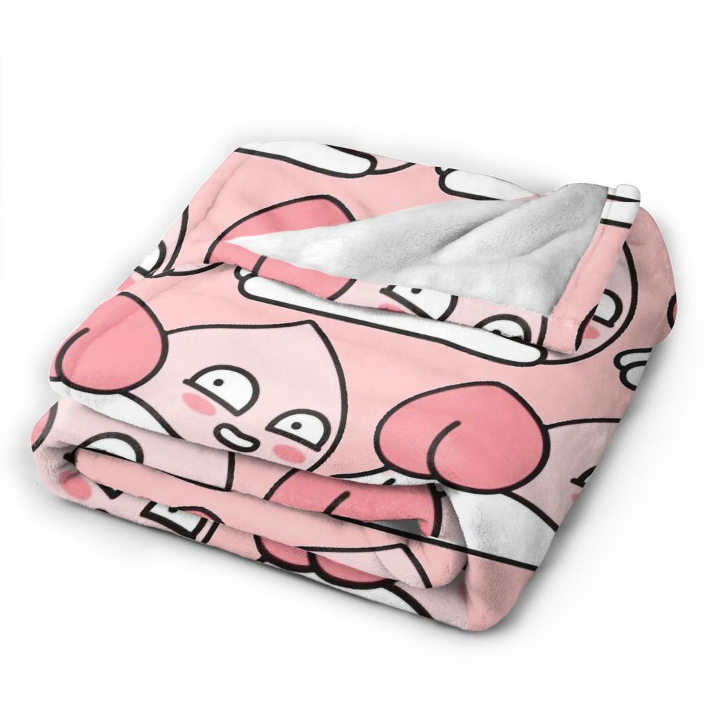 K-Kakaos F-Friends Apeach Heart blankets Fleece All Season Multifunction Warm Throw blanket for Sofa Couch Rug Piece