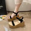 Fashion Women's Thick-soled Wedge Sandals Wear-resistant Suede Waterproof Platform Sandals New Summer Fashion