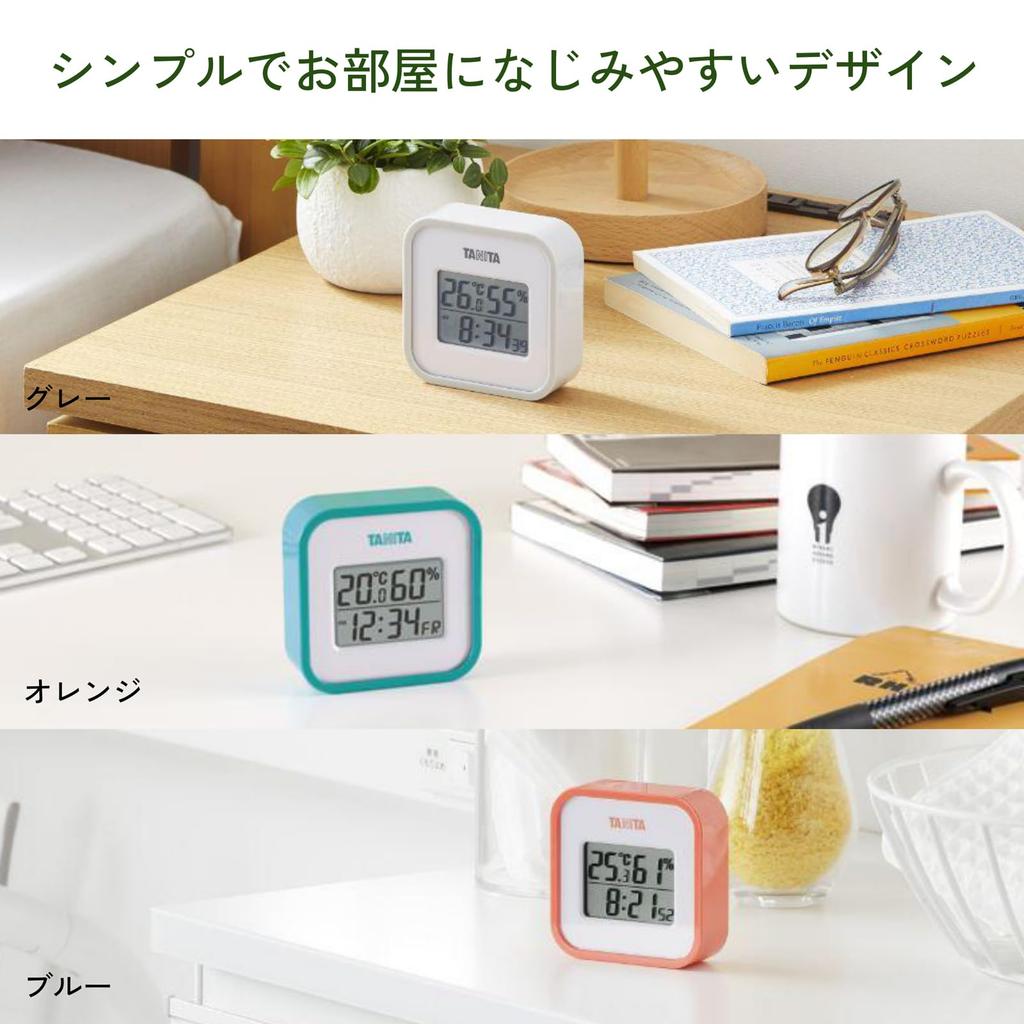 Tanita Цифровой с дисплеем температуры и влажности для помещений на или настольный с магнитом Термогигрометр TT-558 GY