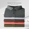 Shanshan Men's 100% Cotton Business Casual Long Sleeve Polo Shirt