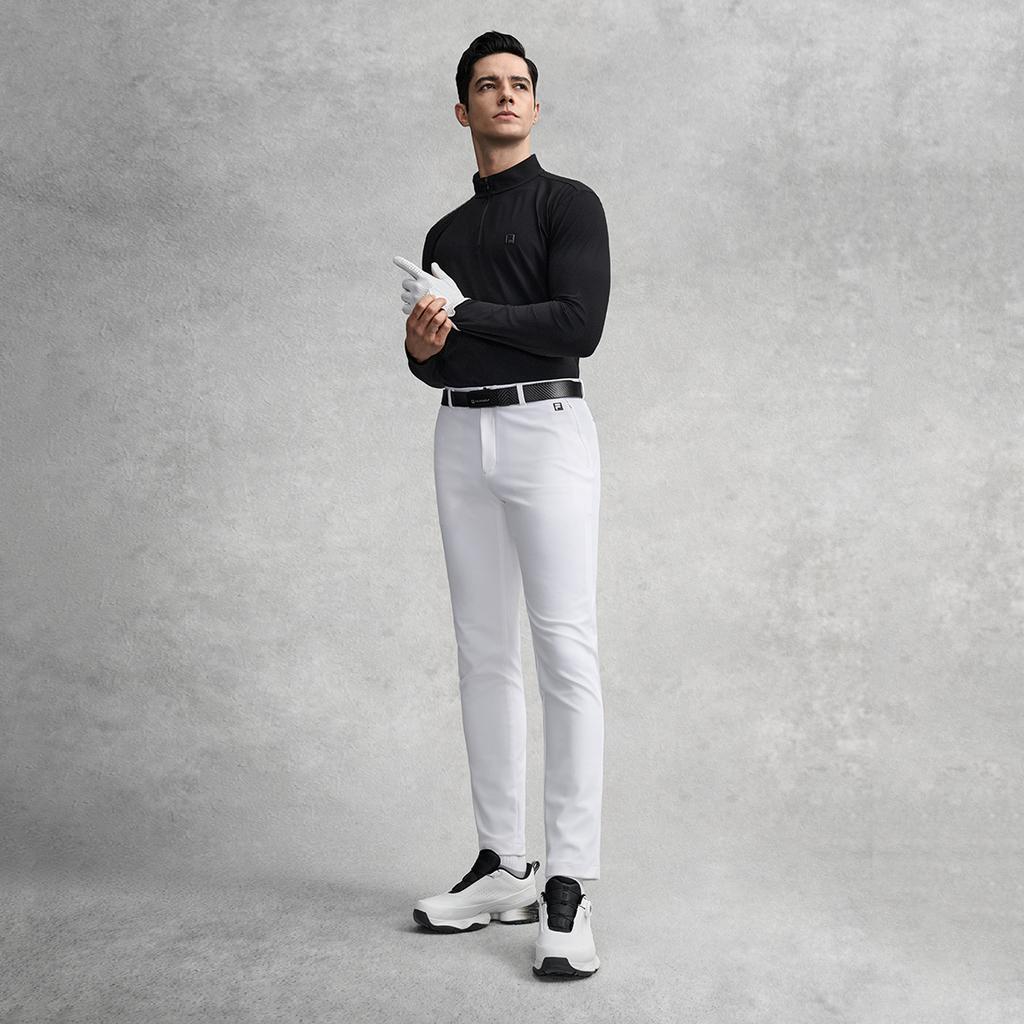 Fila Серия Гольф Модные Классические Простые Спортивные Удобные Универсальные Прямые Повседневные Брюки Плетение Мужские Брюки Нефритово-Белый A11M615803FWT