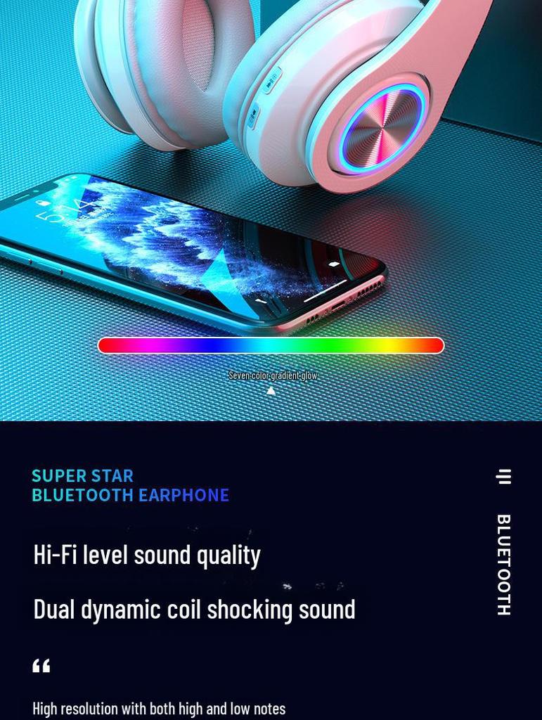 B39 Luminous Bluetooth Headset: High-Value, Head-Mounted, Wireless with Ultra-Long Battery Life