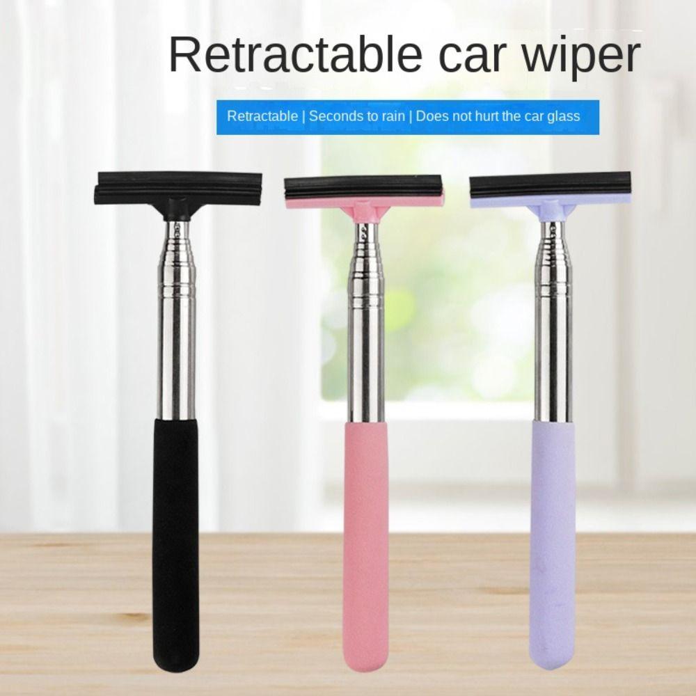 Stainless Steel Car Rearview Mirror Wiper Rubber Glass Rain Cleaning Tool Rainy Cleaning Supplies