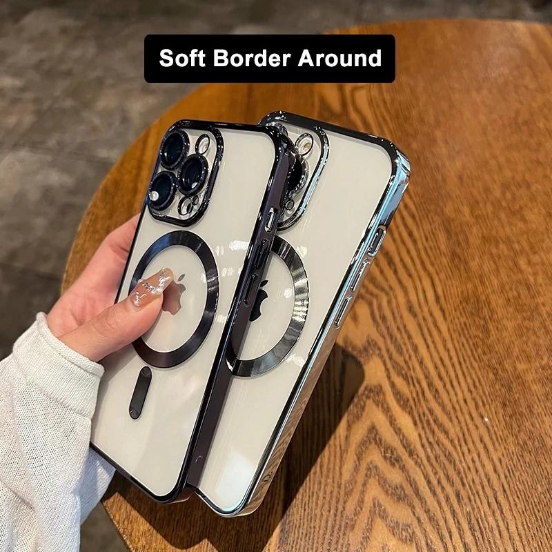 Роскошный Покрытие Магнитный Для Magsafe Чехол Для iPhone 15 14 13 12 11 16 Pro Max Plus Беспроводная Зарядка Ударопрочный Чехол Аксессуары