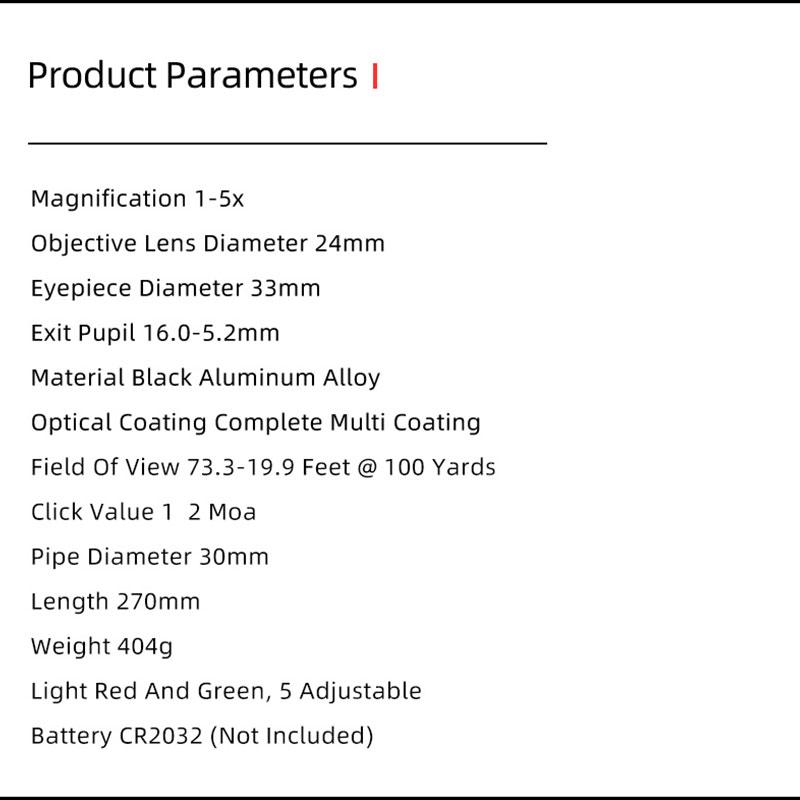 Diana Охотничий тактический оптический прицел 1-5X24 AOE с красным и зеленым светящимся крестообразным прицелом для охоты