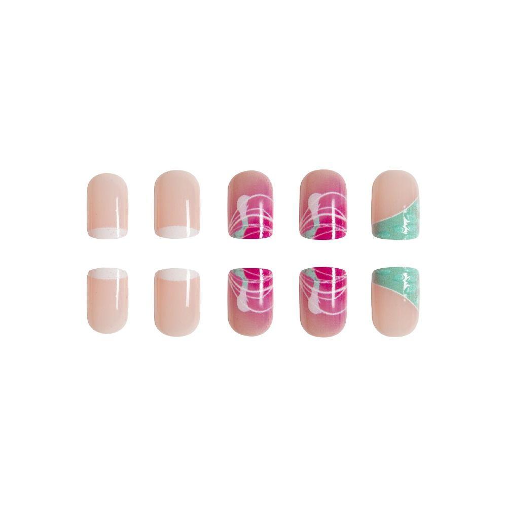 Короткие квадратные накладные ногти френч пресс на ногтях модные советы по маникюру для женщин и девочек