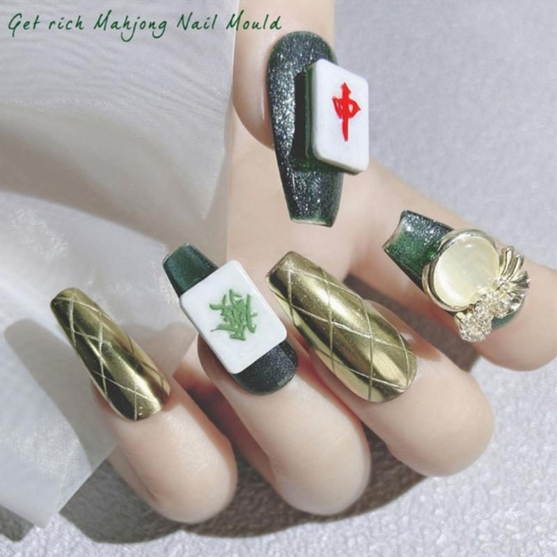 4 упаковки, формы для ногтей Маджонг, формы для литья эпоксидной смолы Маджонга, силиконовые формы для рукоделия, игровой набор маджонг