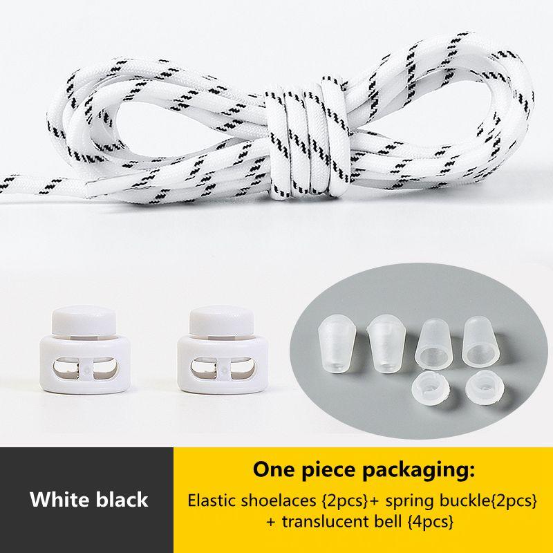 № 8. Шнурки с пружинным замком без завязок. Эластичные шнурки. Кроссовки для детей и взрослых. Быстрые шнурки для обуви. Круглые шнурки без завязок.