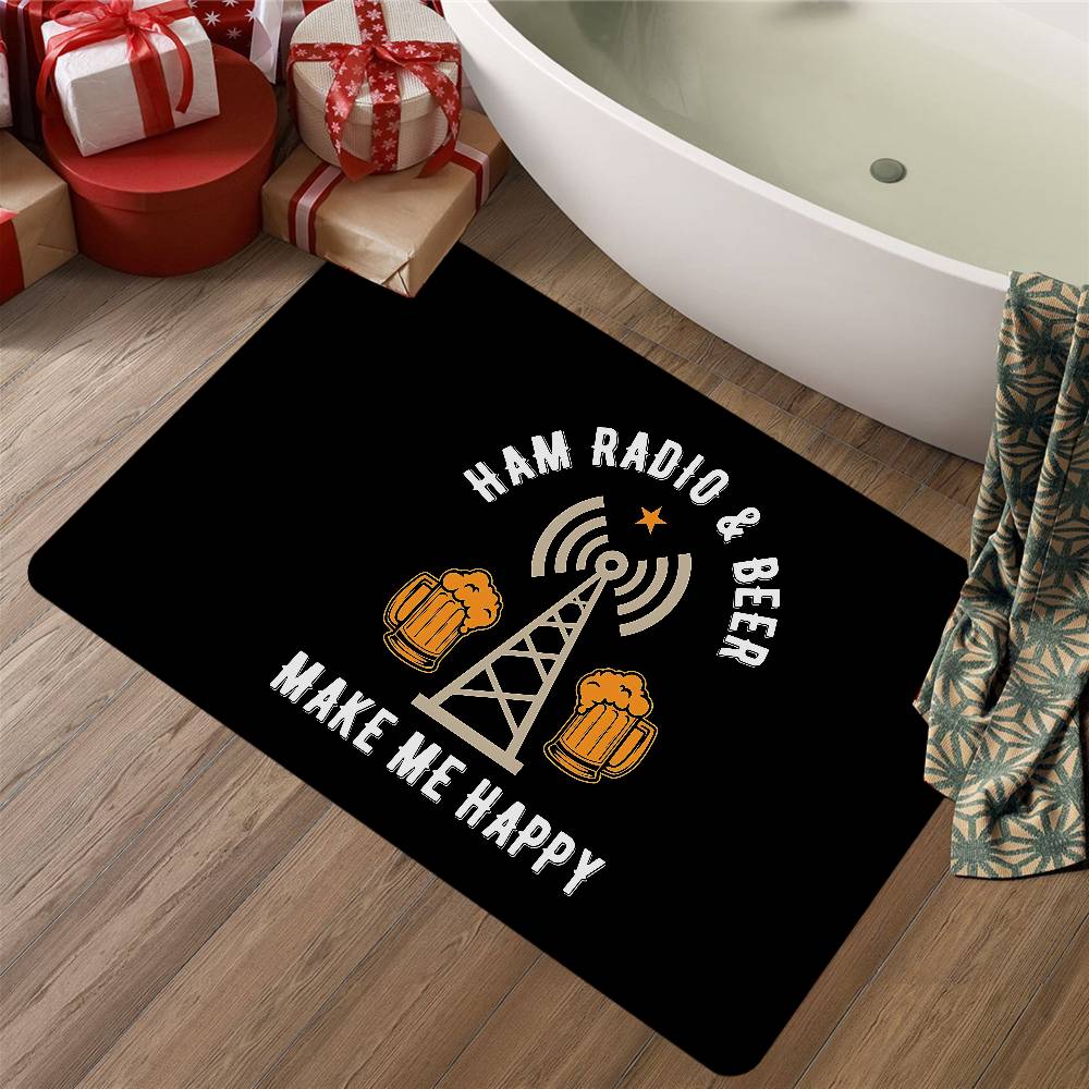 Licensed H-Ham Retro Radio Floor Carpet Anti-slip Absorb Water Long Strip Cushion Bedroon Mat Welcome Rug