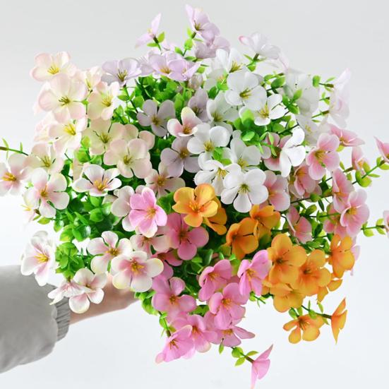 Artificial Flowers for Outdoors UV Resistant Mixed Bundles Fake Wildflower Bouquet Realistic Spring Planter Filler for Hanging Baskets Porch Patio
