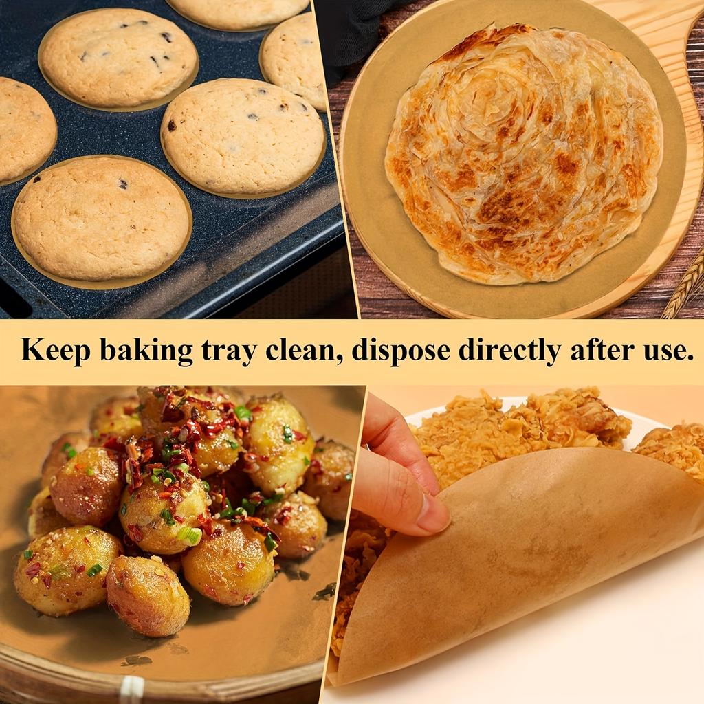 50/100 шт. Антипригарная круглая бумага для выпечки, для запекания на гриле, приготовления на пару, аэрофритюрницы, инструменты для выпечки в микроволновой печи, кухонные аксессуары