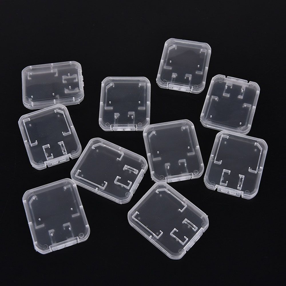 10PCS Clear Standard Holder Memory Card Case Transparent Storage Box SD/TF SDHC Card