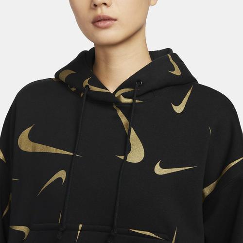 Nike Повседневная худи с логотипом, свитшот с длинным рукавом для женщин, черный