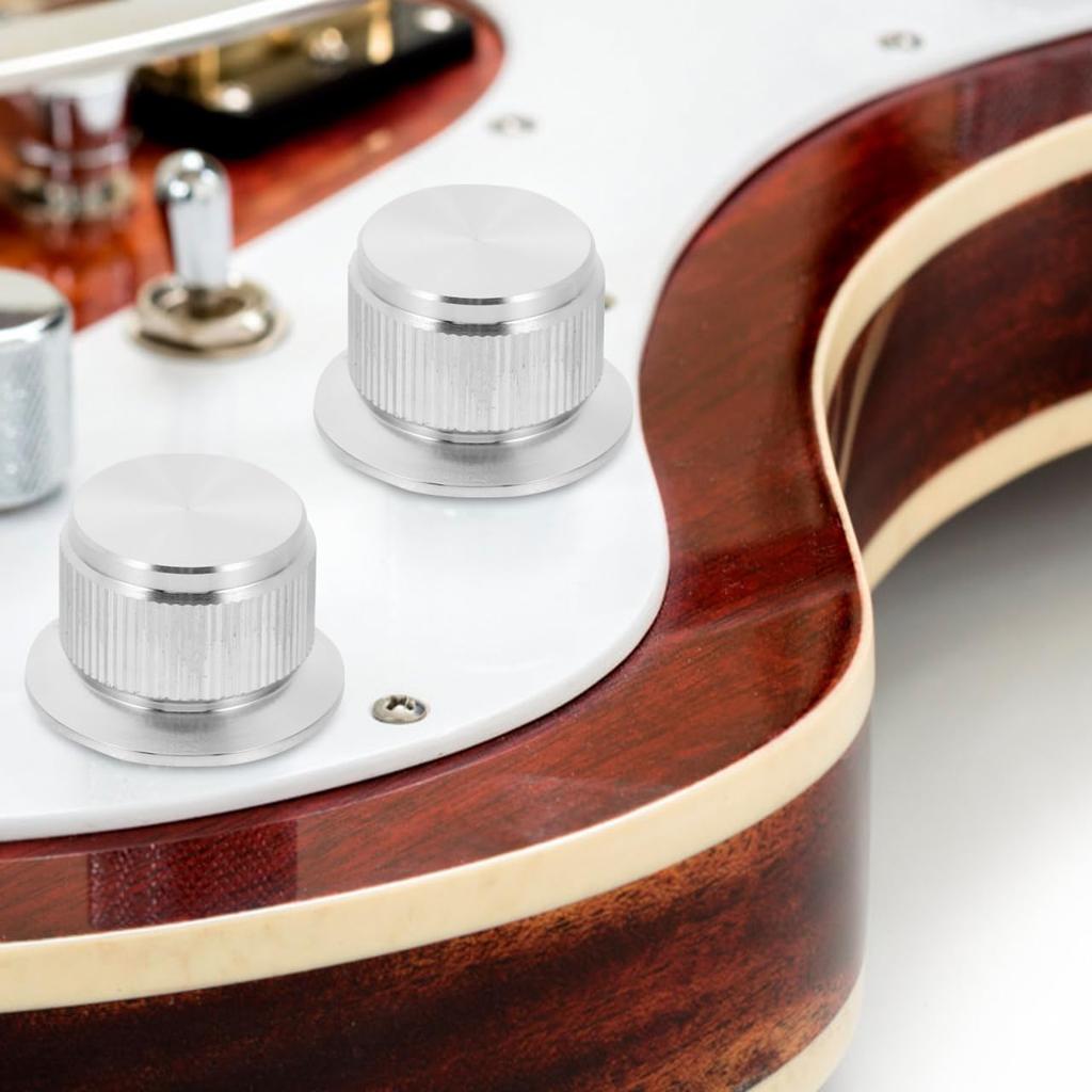 ERINGOGO Ручка громкости для гитары Алюминиевый сплав Прочная Сменная ручка потенциометра DIY Совместимая для аудиоусилителя Серебристая