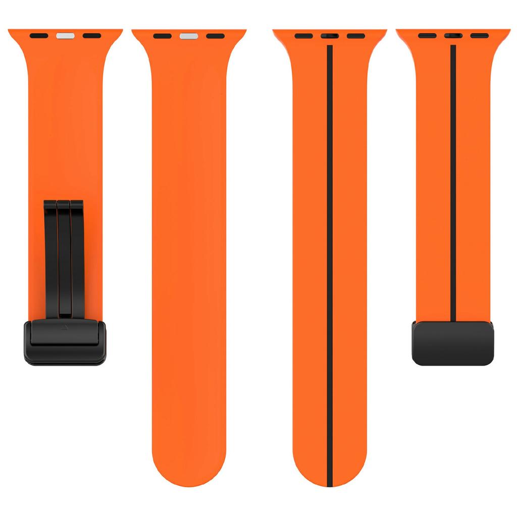 KALEBOL Magnetic Silicone Strap for Apple Watch Series 10 Ultra 9 8 7 SE 6 5 4 3 2 1 46mm 49mm 45mm 44mm 42mm Stripe Watch Band