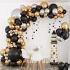 New Year Decor Balloons Garland Black Gold Confetti Balloon Arch Kit Graduation Birthday Party Baby Shower Wedding Decoration