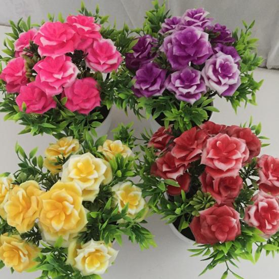 1 шт. искусственный цветок в горшке для сцены, сада, свадьбы, дома, вечерние украшения, реквизит