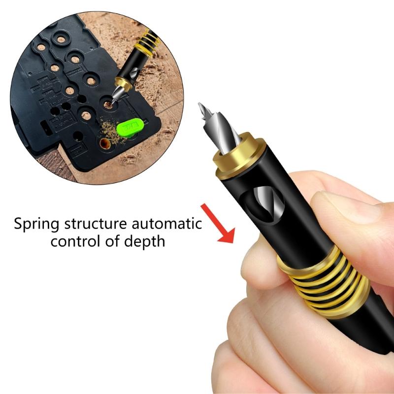 1/4Inch and 5mm Shelf Pin Drilling Jig Hinge Drilling Guide Template Tool Builtin Storage Compartment for Bit and Pin