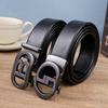 New Letter Buckle 4cm Belt PU Leather Belt for Men's Casual Versatile Automatic Buckle Belt