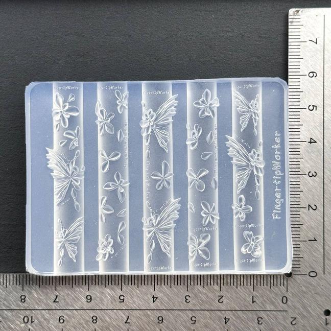 Барочное сердце Французское ожерелье Бабочка Цветок 3D Акриловая форма для ногтей DIY Украшение для нейл-арта Прозрачный маникюрный шаблон