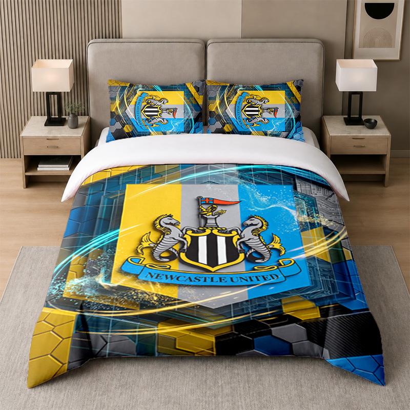 3-предметный комплект постельного белья Newcastle United Football Мягкая простыня и две наволочки Декор для домашней спальни