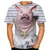 3D Printing Fat Pig T-Shirt Men Funny Animal Graphic Tees Summer Fashion Short Sleeve Tops Street Oversize T-shirt Size XS-6XL