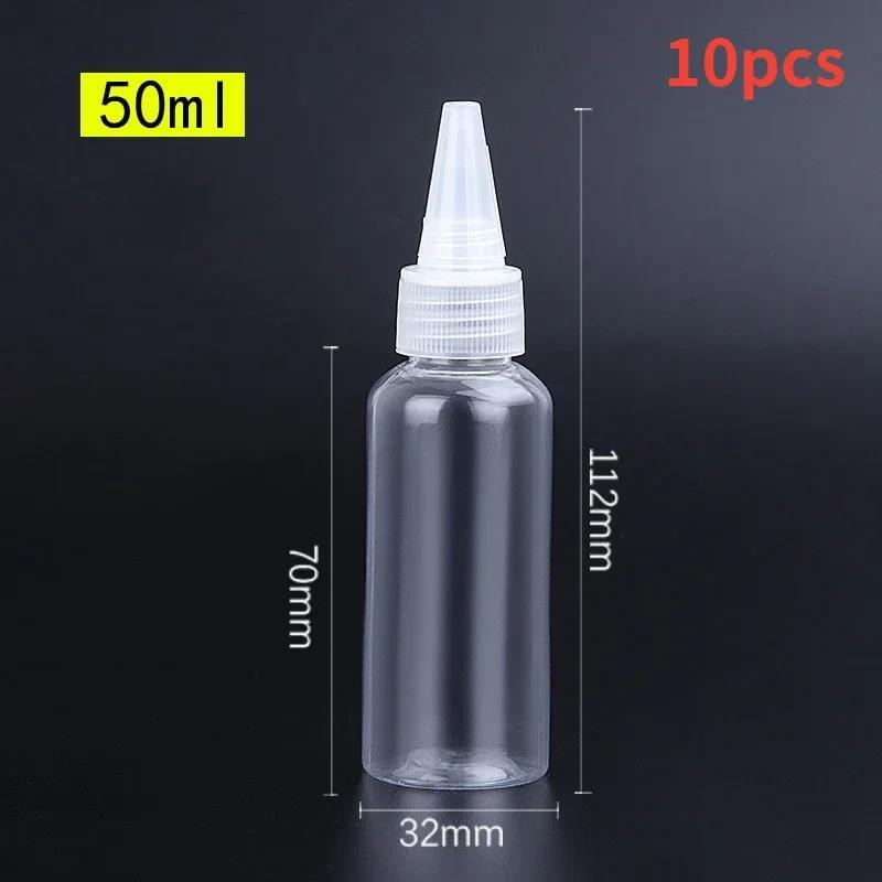 10 шт пустые флаконы-капельницы прозрачные бутылки с острым горлышком пластиковые портативные многоразовые насадки-капельницы с крышкой чернила клей бутылка