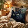 1pc Black Cat Throw Pillow Cover, Machine Washable, Zipper Closure, Double-Sided Print, Comfortable Decorative Pillow Cover, Suitable for Sofa, Bed,