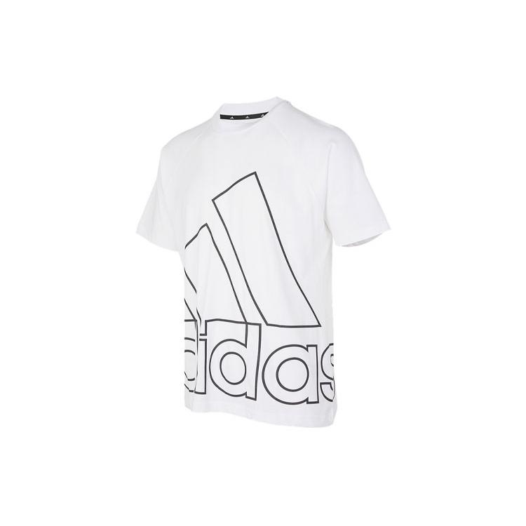 Adidas T Shirts Unisex White Crew Neck Moderate Straight Fit H60664