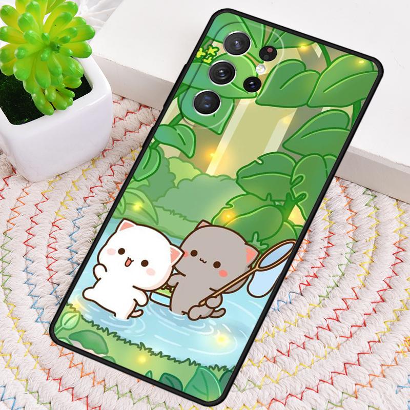 Мягкий силиконовый чехол для телефона Mochi Peach Cat для Samsung Galaxy note 10 pro S26 S25 S24 S23 S22 S21 Plus S25Ultra Capa Cover