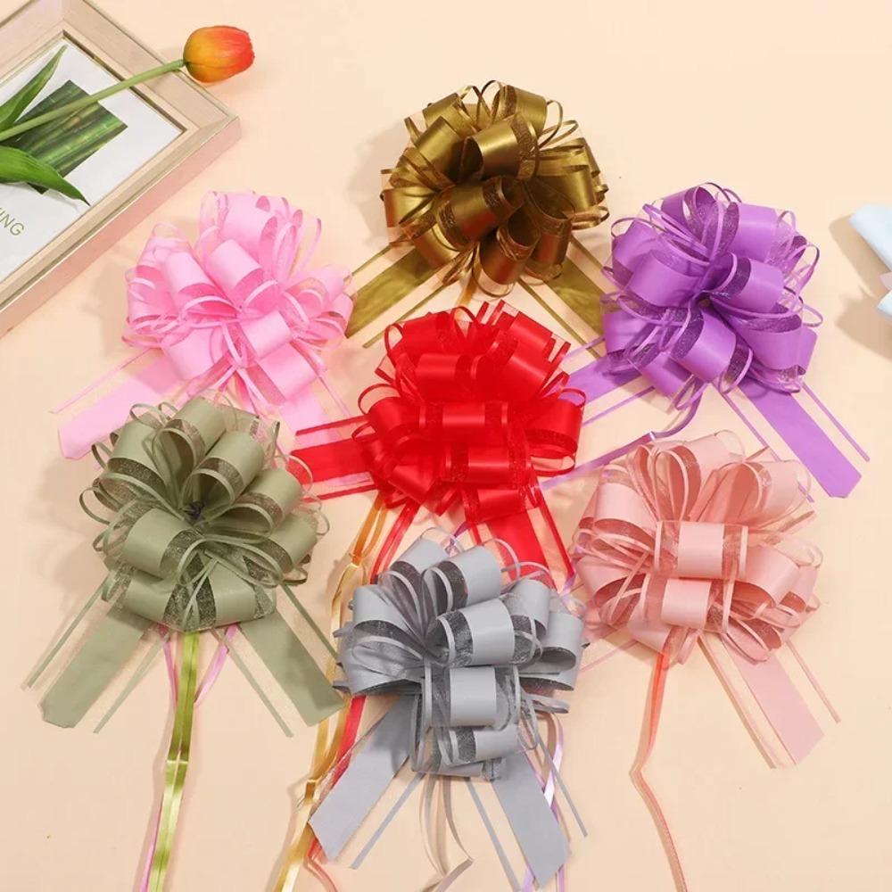 5Pcs Craft Flowers Wedding Car Ribbon Gift Wrap Wedding Pull Bow Flower  Wedding Car Decor