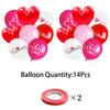 6 шт. красных/белых годовщина сердце любовь спираль вихрь подвесная гирлянда воздушные шары соломинки для украшения свадебной вечеринки на День святого Валентина