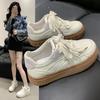 Туфли на платформе fufu Milk белые, студенческие, весна 2024, новые японские универсальные повседневные спортивные туфли для сноуборда ins tide