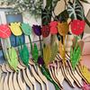 30 шт. DIY Деревянное Цветочное Украшение Забавное Украшение Деревянные Лепестки Розы Творческие Поделки с Рисунком Розы День Святого Валентина