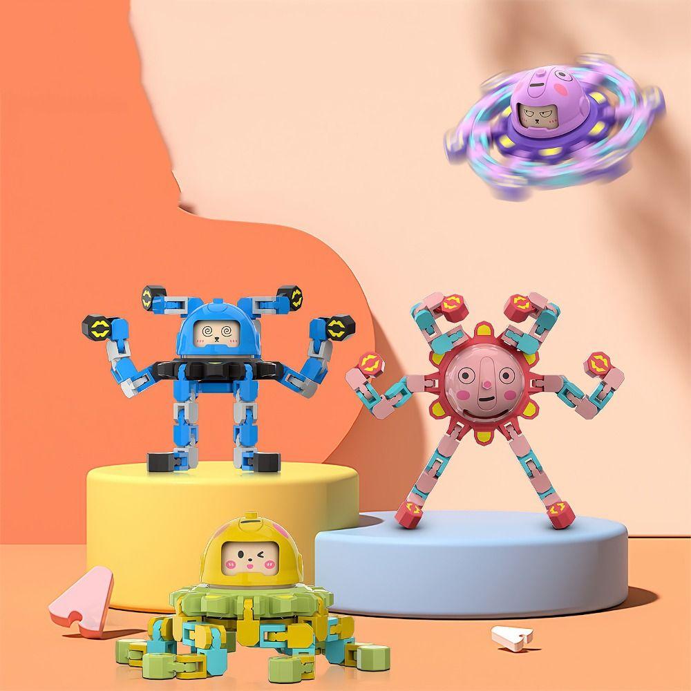 Face Changing Fingertip Versatile Chain Plastics Transformable Fidget Spinners Christmas Gifts