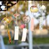 1PC Japanese Wind Bell Japan Wind Chimes Handmade Glass Home Decors Spa Kitchen Office Decor Sakura Cherry Blossom Pattern