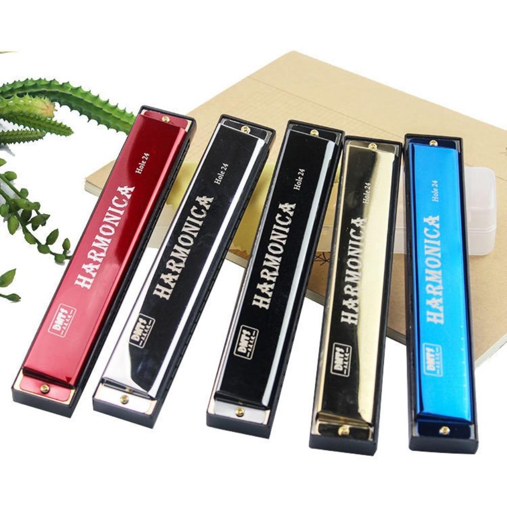 Tremolo Harmonica 24 Hole Harmonica Double Row Blues Harmonica C-key Harmonica Student