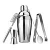 5PCS Cocktail Mixing Set Stainless Steel 750ML Cocktail Shaker Spoon Measuring Jigger Clip and