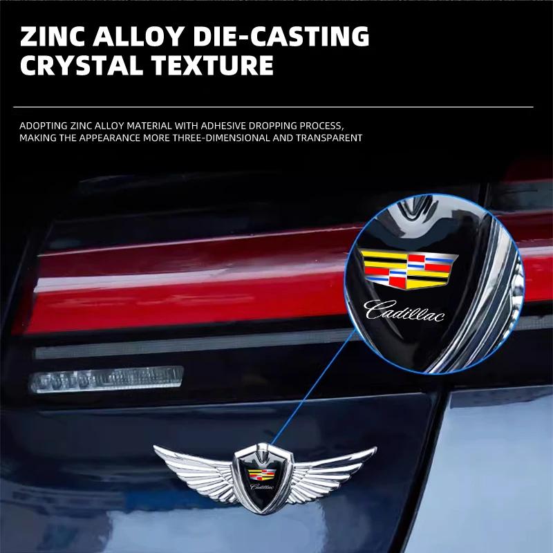 Car Styling 3D Metal Wings Trunk Side Window Body Sticker Decal For Cadillac Escalade CTS ATS SRX STS XT5 XT4 XT6 XTS CT4