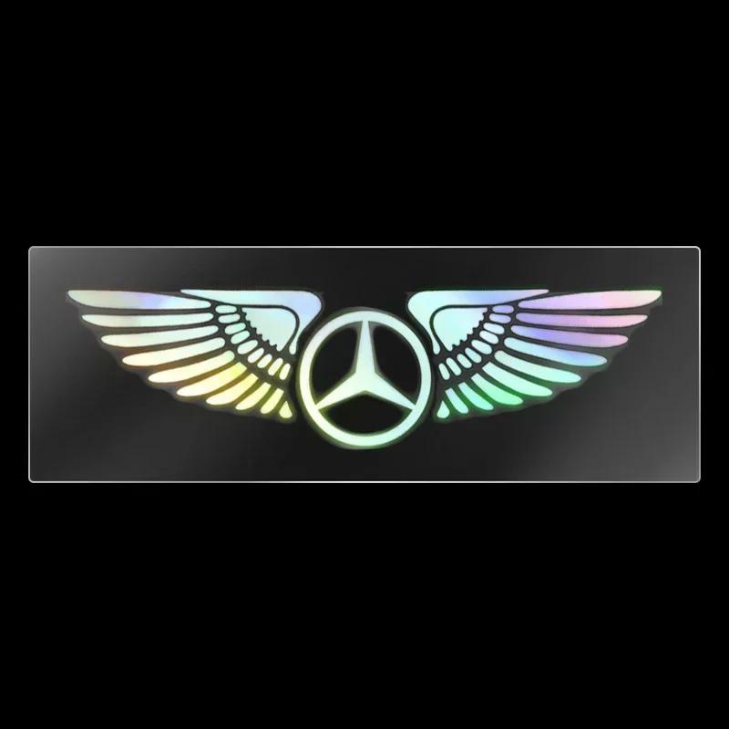 AZP2  Car Logo Angel Wings Decoration 3D Reflective Waterproof Sticker For Mercedes Benz Amg W204 W213 W205 W211 W212 W176 W205 W203