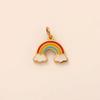 Yori 3Pcs Star Moon Rainbow Sun Pendant Stainless Steel Plated with 18K Gold for Jewelry Making Supplies DIY Necklace