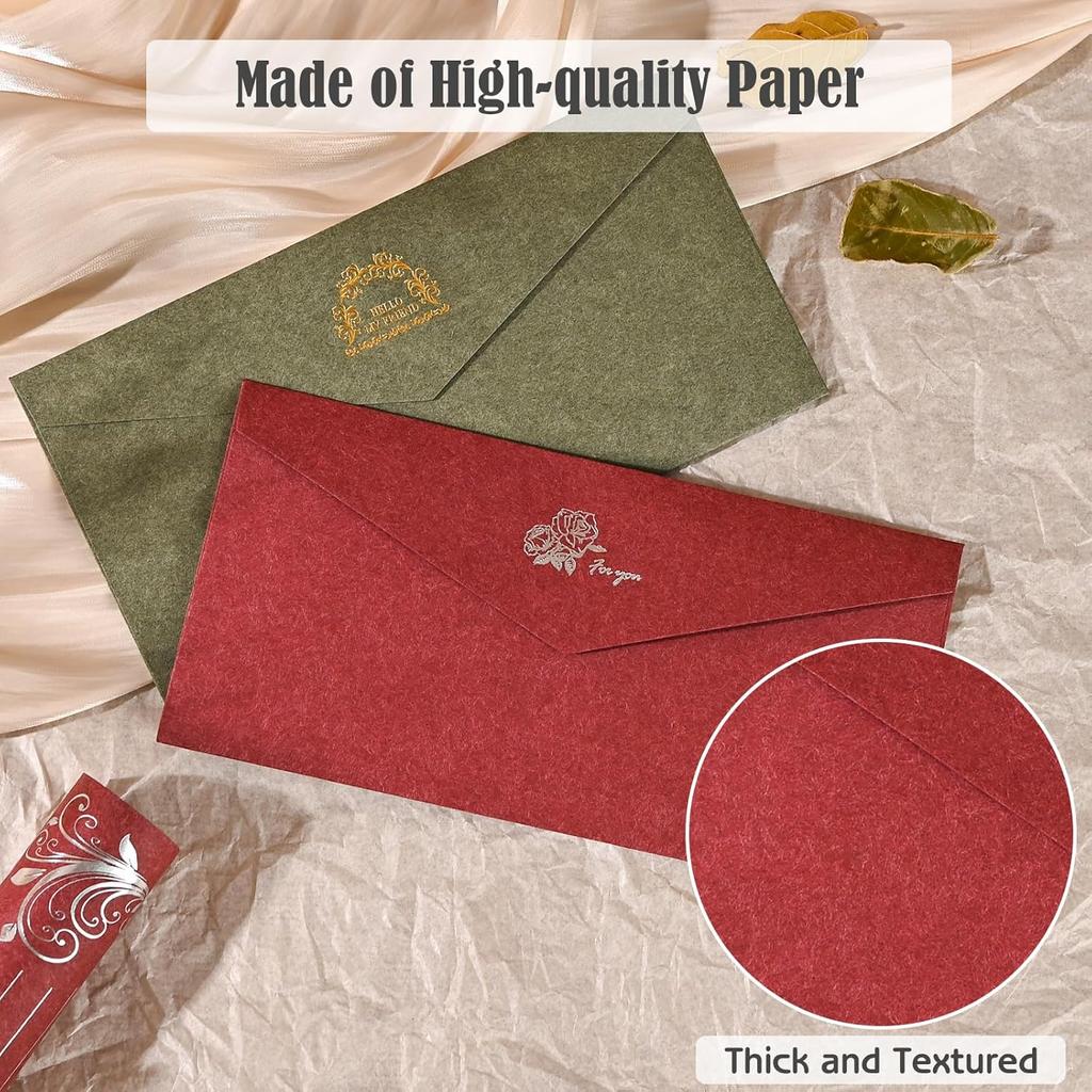 BAYTORY 28Pcs Stationery Paper and Envelopes Set, 4.3" x 8.6" Aesthetic Envelope, Lined Writing Paper, Letter Writing Kit for Love Letter,