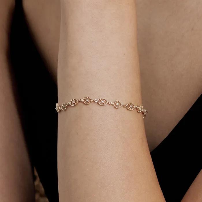[14K]_filigree ornament unit bracelet.